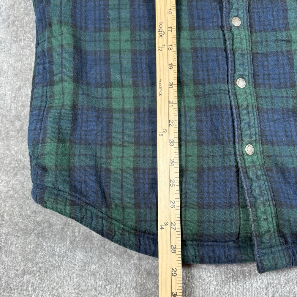 LL Bean Jacket Men's Medium Green Blue Scotch Slightly Fitted Pearl Snap - Picture 7 of 7